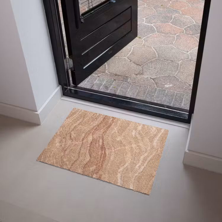 Marmer - Ader - Natuur - Abstract - Beige Deurmat klein -sfeer5
