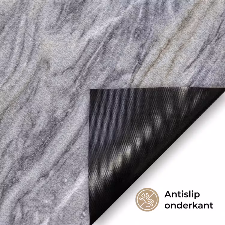 Marmer - Ader - Patroon - Abstract - Grijs Deurmat klein -antislip_NL