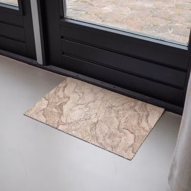 Marmer - Aderen - Textuur - Beige - Modern Deurmat klein -sfeer2