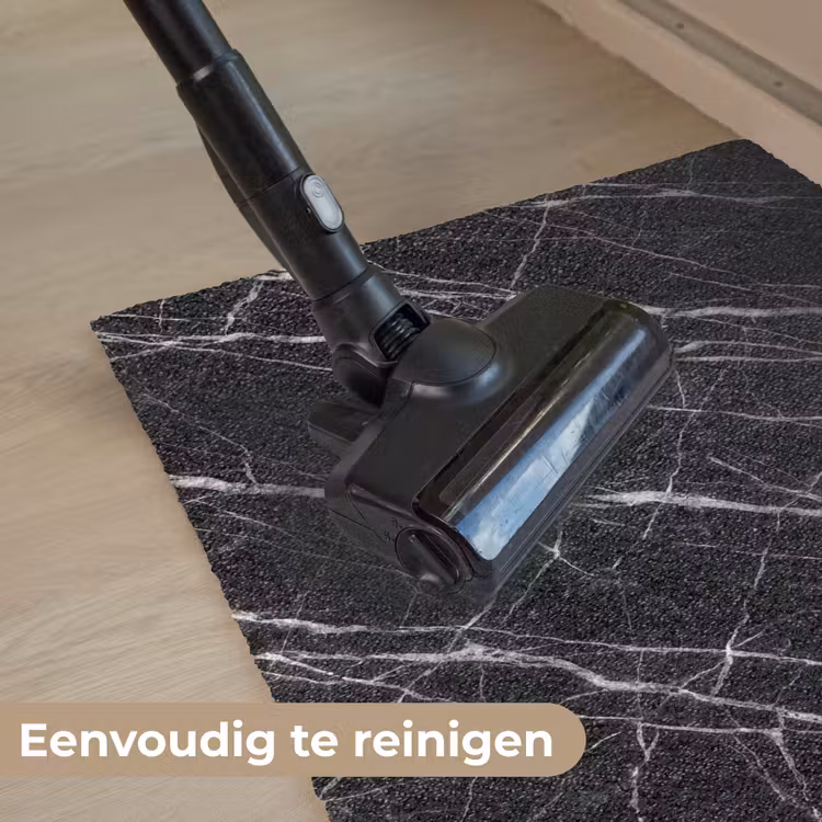 Marmer - Aders - Abstract - Zwart Deurmat klein -reinigen_NL