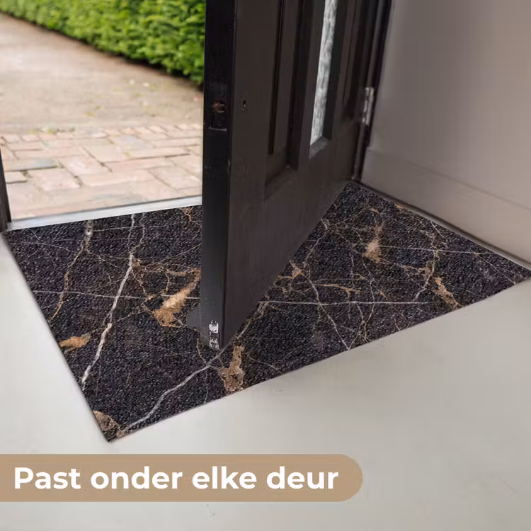 Marmer - Goud - Abstract - Zwart Deurmat klein -USP_NL