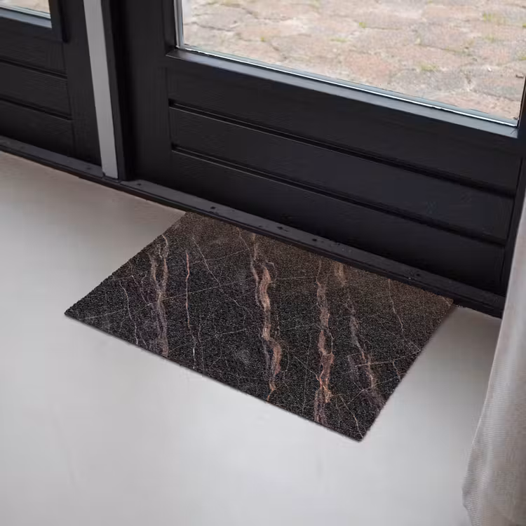 Marmer - Goud - Patroon - Luxe - Zwart Deurmat klein -sfeer2