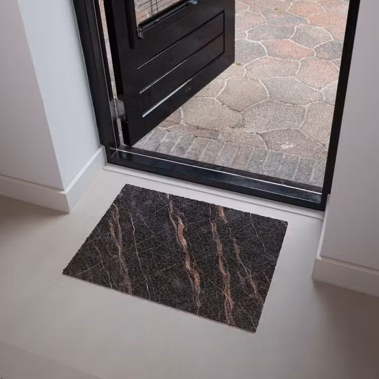 Marmer - Goud - Patroon - Luxe - Zwart Deurmat klein -sfeer5