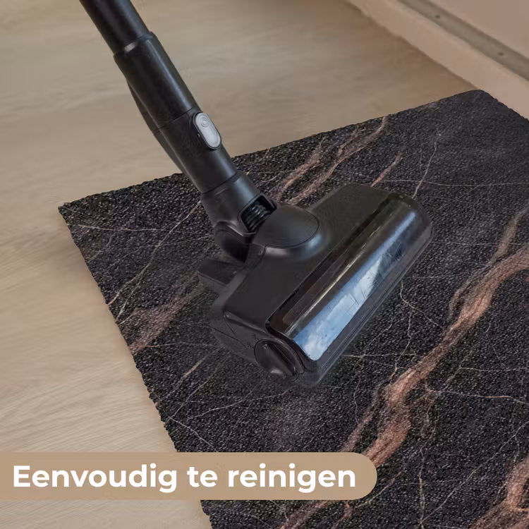 Marmer - Goud - Patroon - Luxe - Zwart Deurmat klein -reinigen_NL