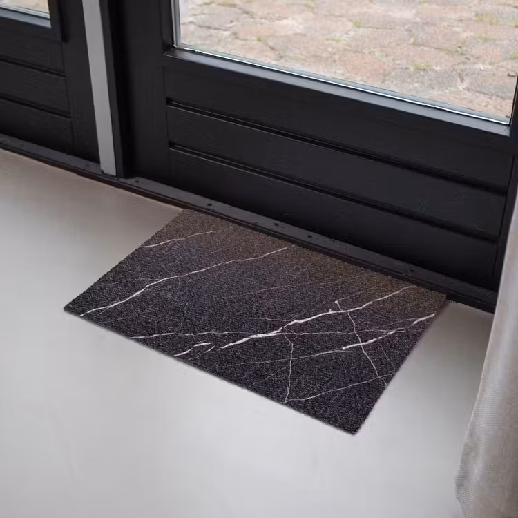 Marmer - Patroon - Abstract - Modern - Zwart Deurmat klein -sfeer2