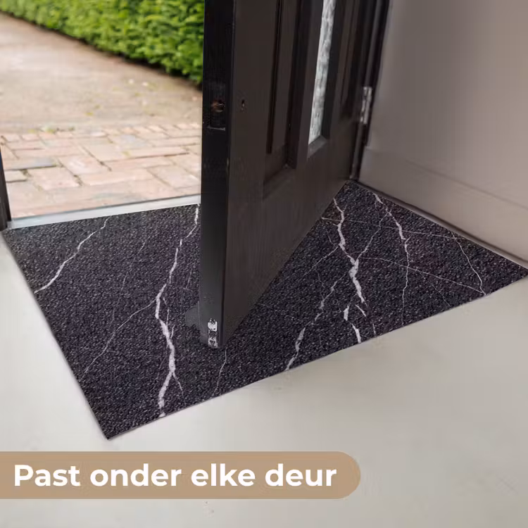 Marmer - Patroon - Abstract - Modern - Zwart Deurmat klein -USP_NL