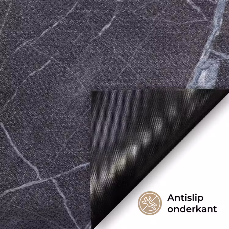 Marmer - Patroon - Modern - Zwart - Wit Deurmat klein -antislip_NL