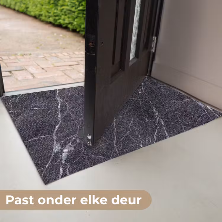 Marmer - Patroon - Modern - Zwart - Wit Deurmat klein -USP_NL