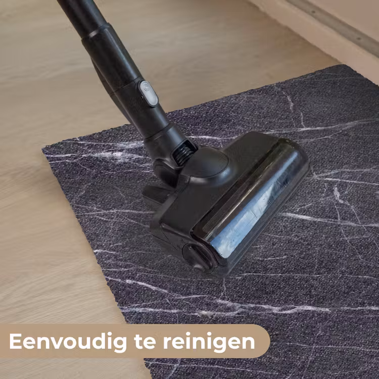 Marmer - Patroon - Modern - Zwart - Wit Deurmat klein -reinigen_NL