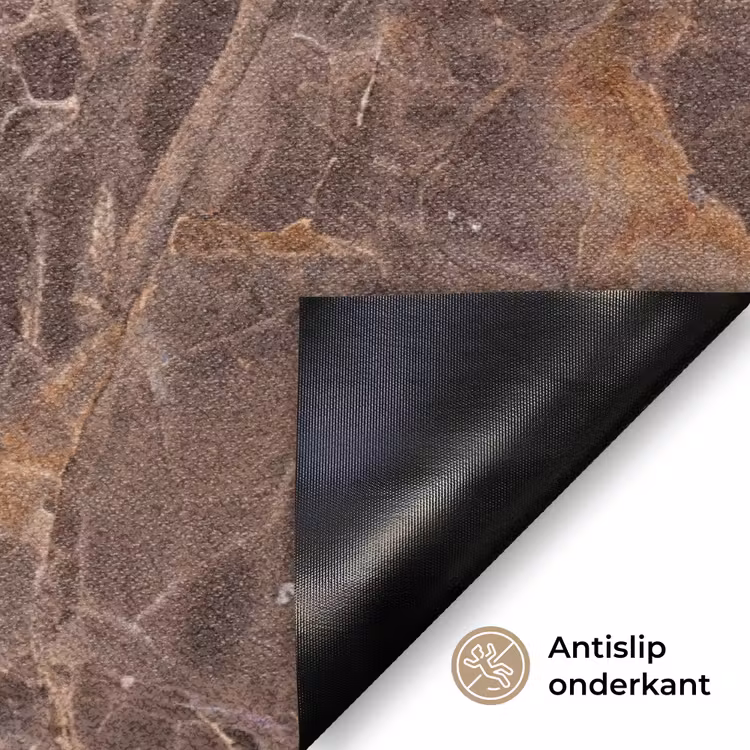 Marmer - Patroon - Natuur - Bruin - Goud Deurmat klein -antislip_NL