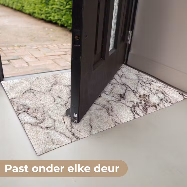 Marmer - Textuur - Abstract - Wit - Bruin Deurmat klein -USP_NL
