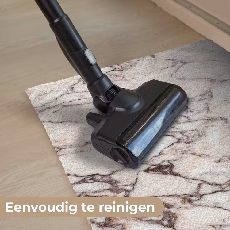 Marmer - Textuur - Abstract - Wit - Bruin Deurmat klein -reinigen_NL