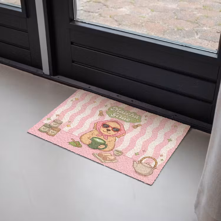 Matcha - Hond - Roze - Groen Deurmat klein -sfeer2