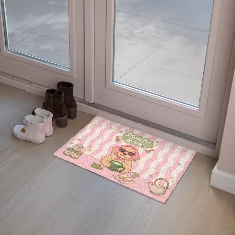 Matcha - Hond - Roze - Groen Deurmat klein -sfeer3