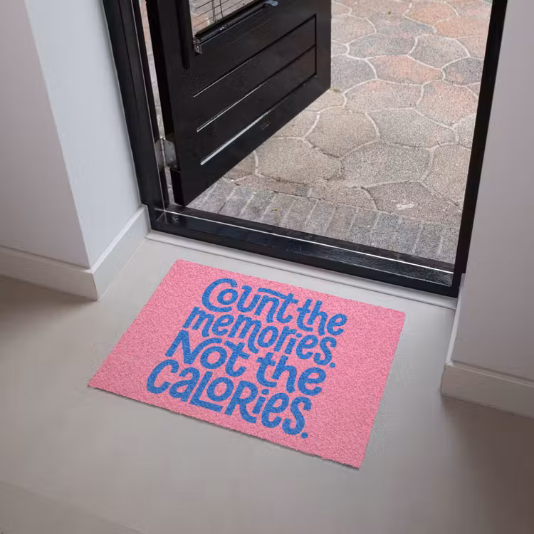 Memories - Roze - Blauw - Quote Deurmat klein -sfeer5