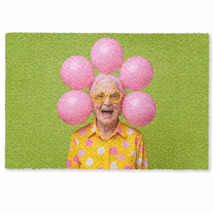 Mens - Ballonnen - Feest - Kleurrijk - Roze Deurmat klein -zkaufland3d