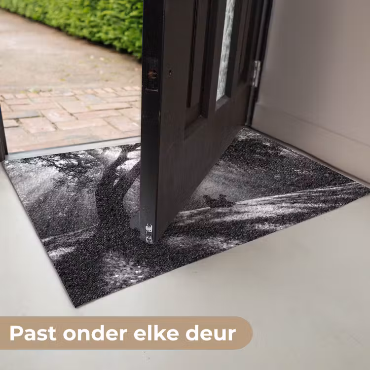 Mens - Hond - Natuur - Zwart-wit - Silhouet Deurmat klein -USP_NL