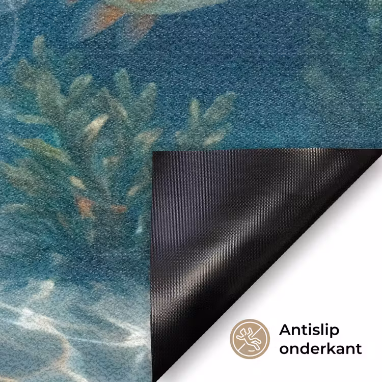 Mens - Onderwater - Vis - Modern - Blauw Deurmat klein -antislip_NL