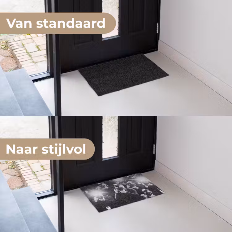 Mensen - Camera - Flitslicht - Zwart-wit - Media Deurmat klein -voor-na_NL