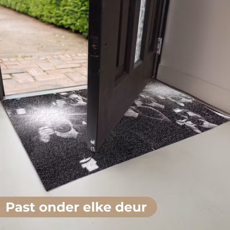 Mensen - Camera - Flitslicht - Zwart-wit - Media Deurmat klein -USP_NL