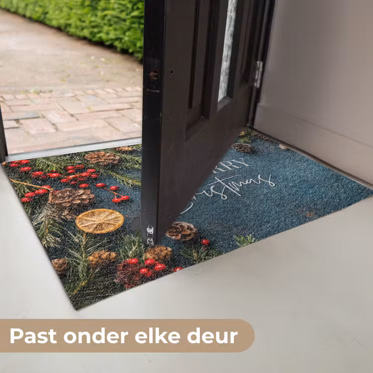 Merry Christmas - Blauw - Kerst - Winter Deurmat klein -USP_NL