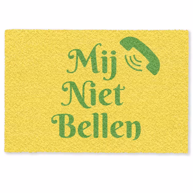 Mij niet bellen - Telefoon - Geel Deurmat klein -zkaufland3d