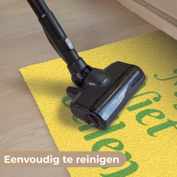 Mij niet bellen - Telefoon - Geel Deurmat klein -reinigen_NL