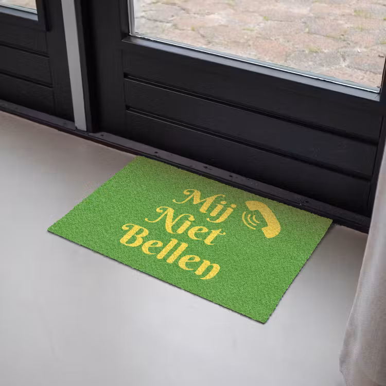 Mij niet bellen - Telefoon - Groen Deurmat klein -sfeer2