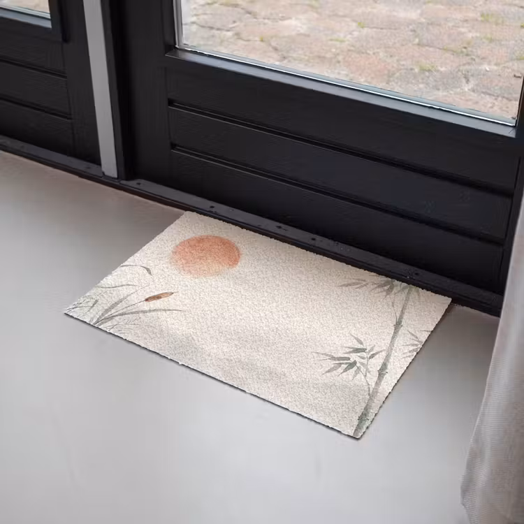 Minimalistisch - Bamboe - Groen Deurmat klein -sfeer2