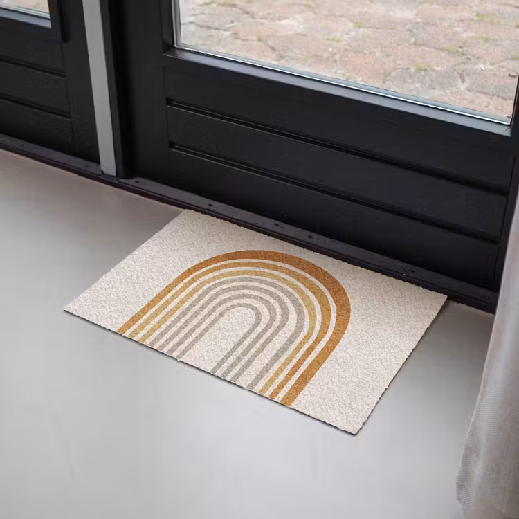 Minimalistisch - Boog - Lijnen - Beige Deurmat klein -sfeer2