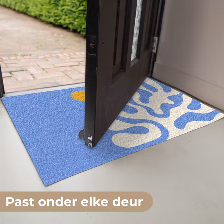 Minimalistisch - Organisch patroon - Blauw Deurmat klein -USP_NL