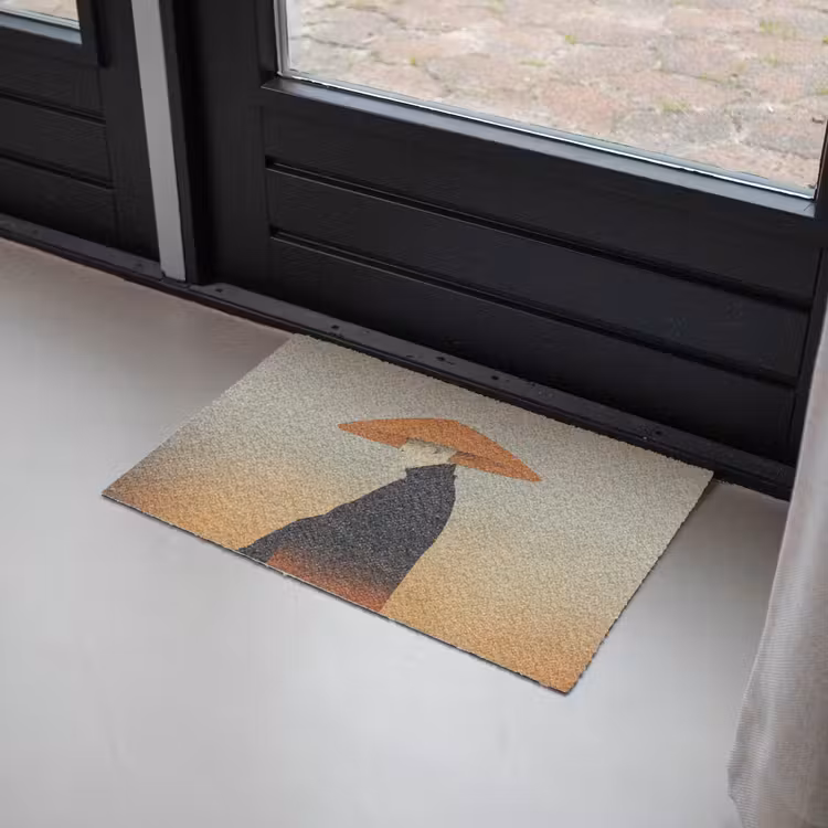 Minimalistisch - Silhouet - Oranje Deurmat klein -sfeer2