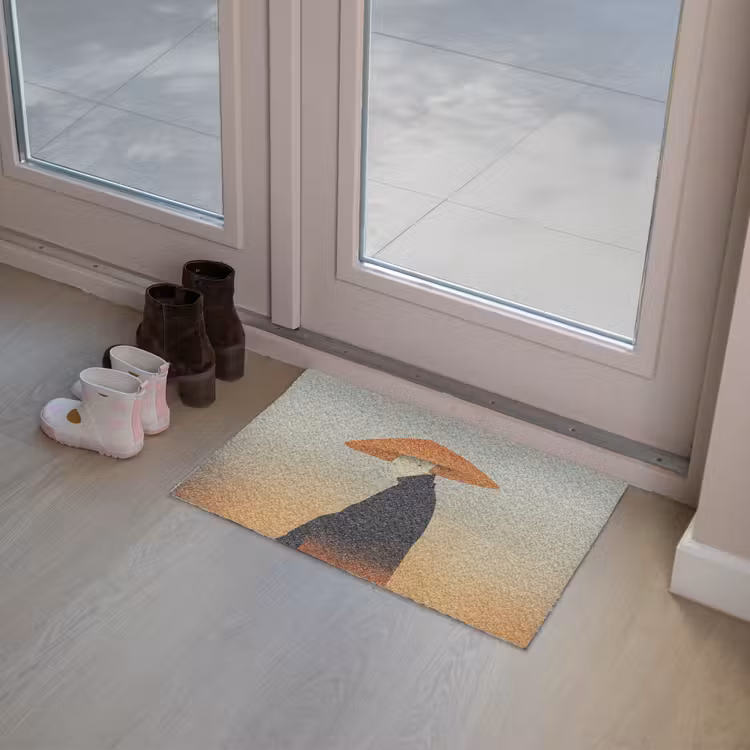 Minimalistisch - Silhouet - Oranje Deurmat klein -sfeer3