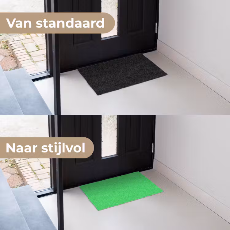 Mint - Green - Groen Deurmat klein 898 -voor-na_NL