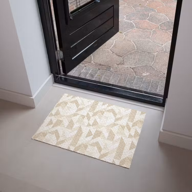 Modern - Abstract - Beige Deurmat klein 898 -sfeer5