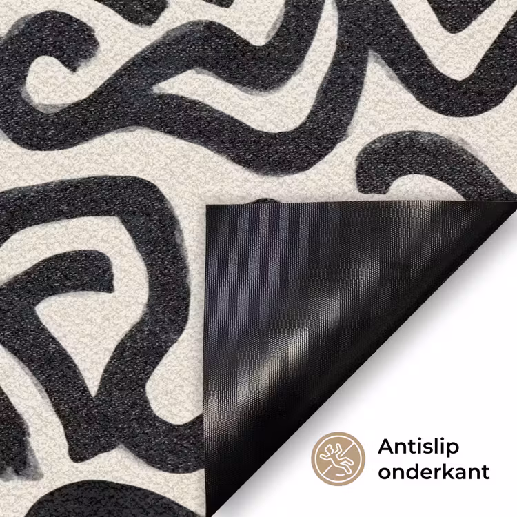 Modern - Abstract - Zwart Deurmat klein 898 -antislip_NL