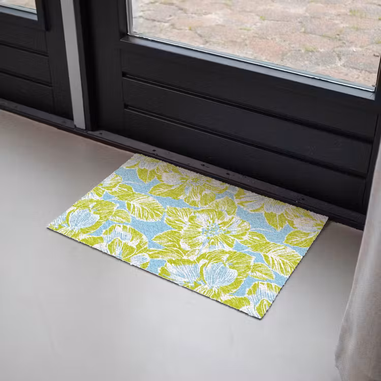 Modern - Bloemen - Groen Deurmat klein 898 -sfeer2