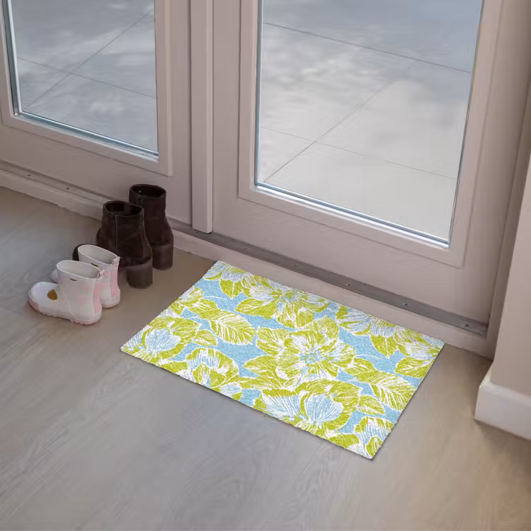 Modern - Bloemen - Groen Deurmat klein 898 -sfeer3
