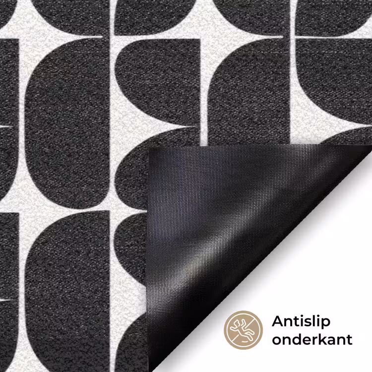Modern - Geometrisch - Zwart Deurmat klein 898 -antislip_NL