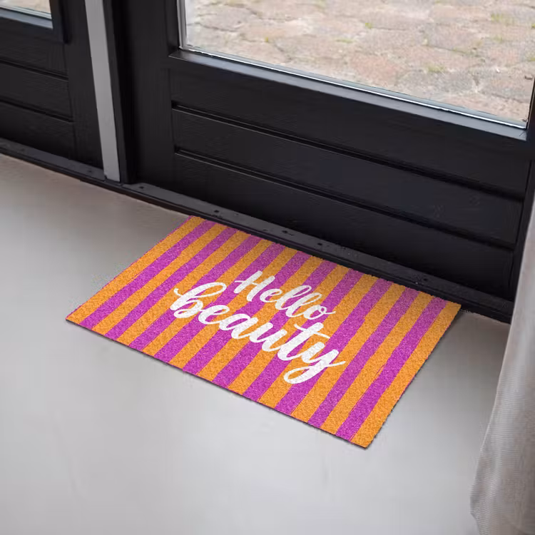 Modern - Hello - Oranje Deurmat klein -sfeer2