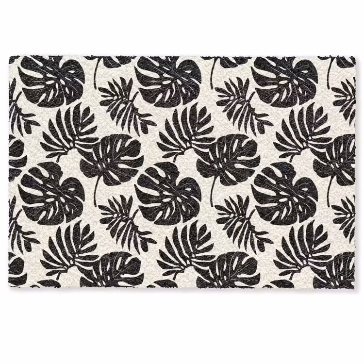 Modern - Monstera - Zwart Deurmat klein 898 -zkaufland3d