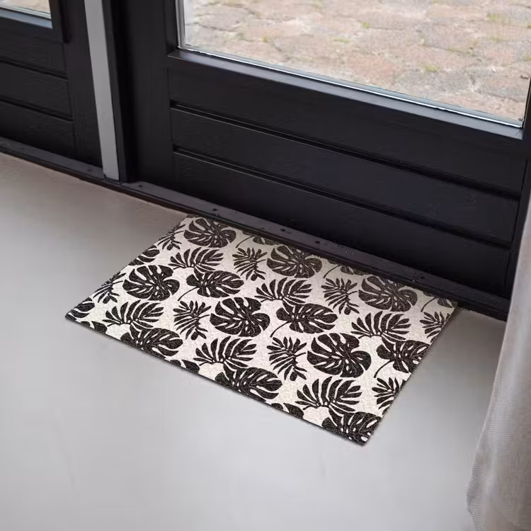 Modern - Monstera - Zwart Deurmat klein 898 -sfeer2