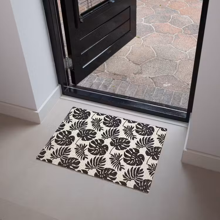 Modern - Monstera - Zwart Deurmat klein 898 -sfeer5