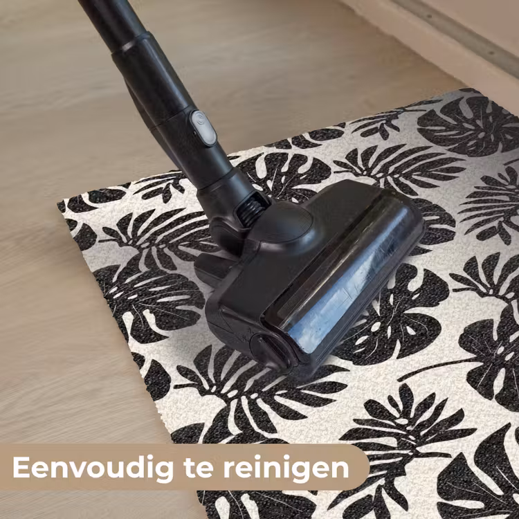 Modern - Monstera - Zwart Deurmat klein 898 -reinigen_NL