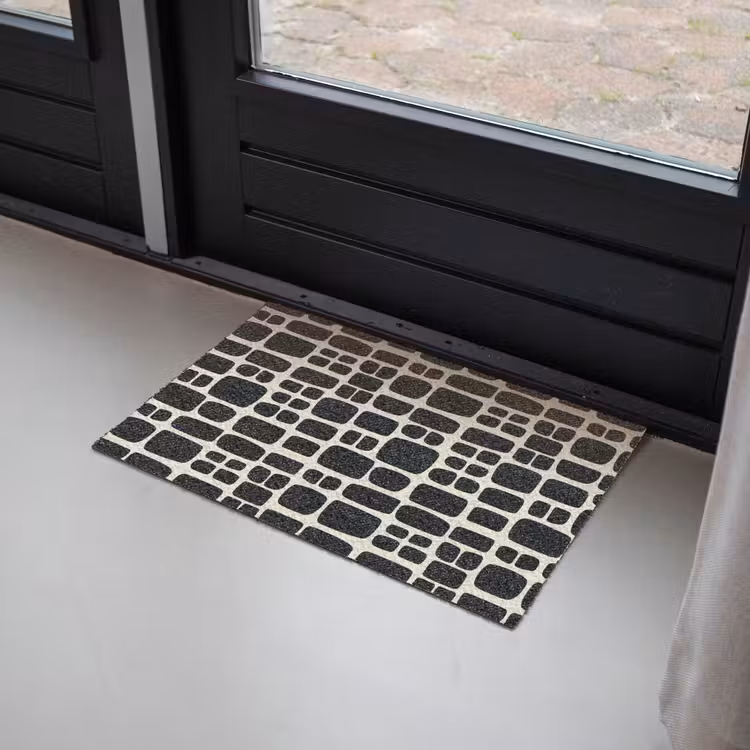 Modern - Organisch - Zwart Deurmat klein 898 -sfeer2