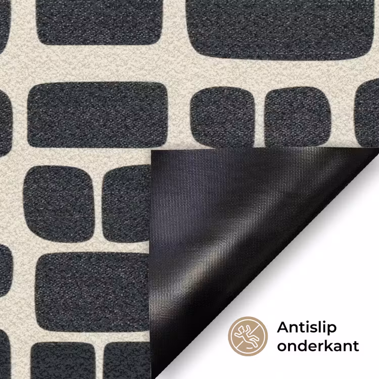 Modern - Organisch - Zwart Deurmat klein 898 -antislip_NL