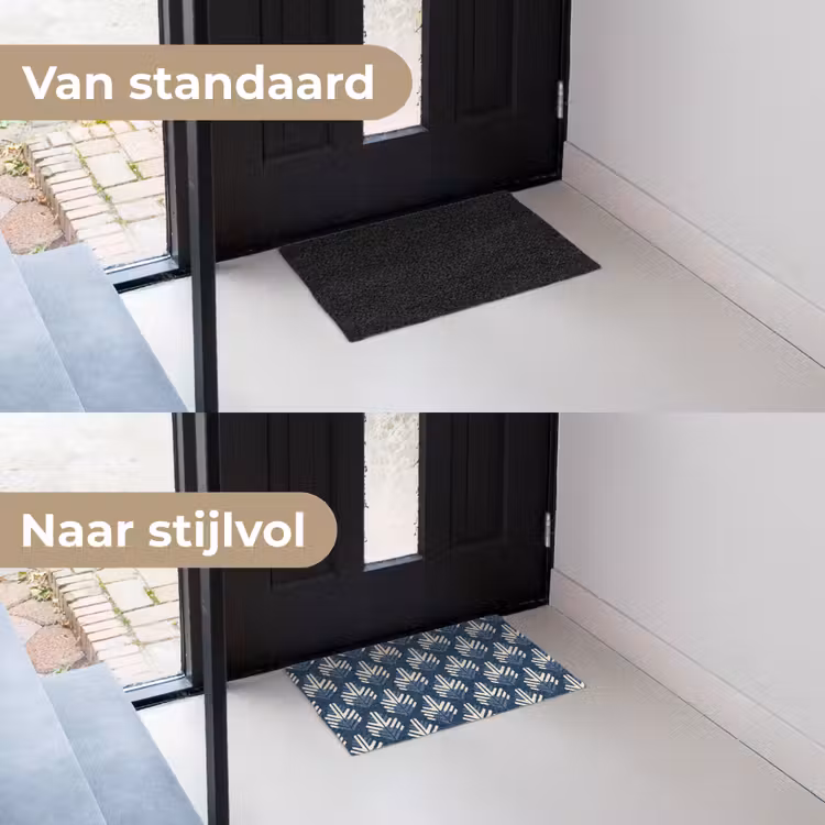 Modern - Patroon - Blauw Deurmat klein 898 -voor-na_NL