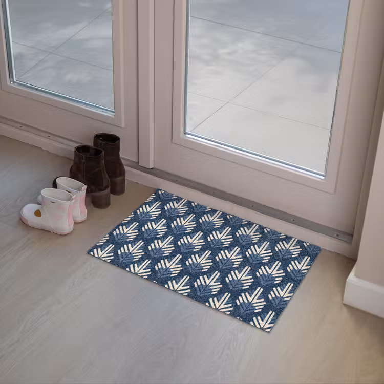 Modern - Patroon - Blauw Deurmat klein 898 -sfeer3