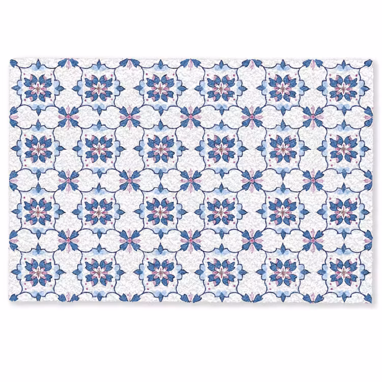 Modern - Patroon - Blauw - Roze Deurmat klein 898 -zkaufland3d