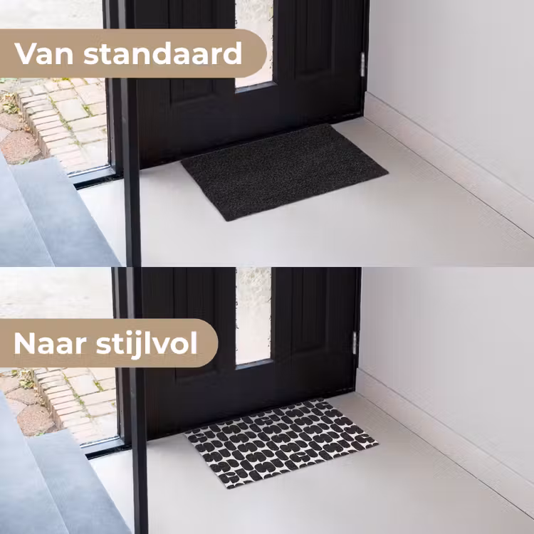 Modern - Patroon - Zwart Deurmat klein 898 -voor-na_NL